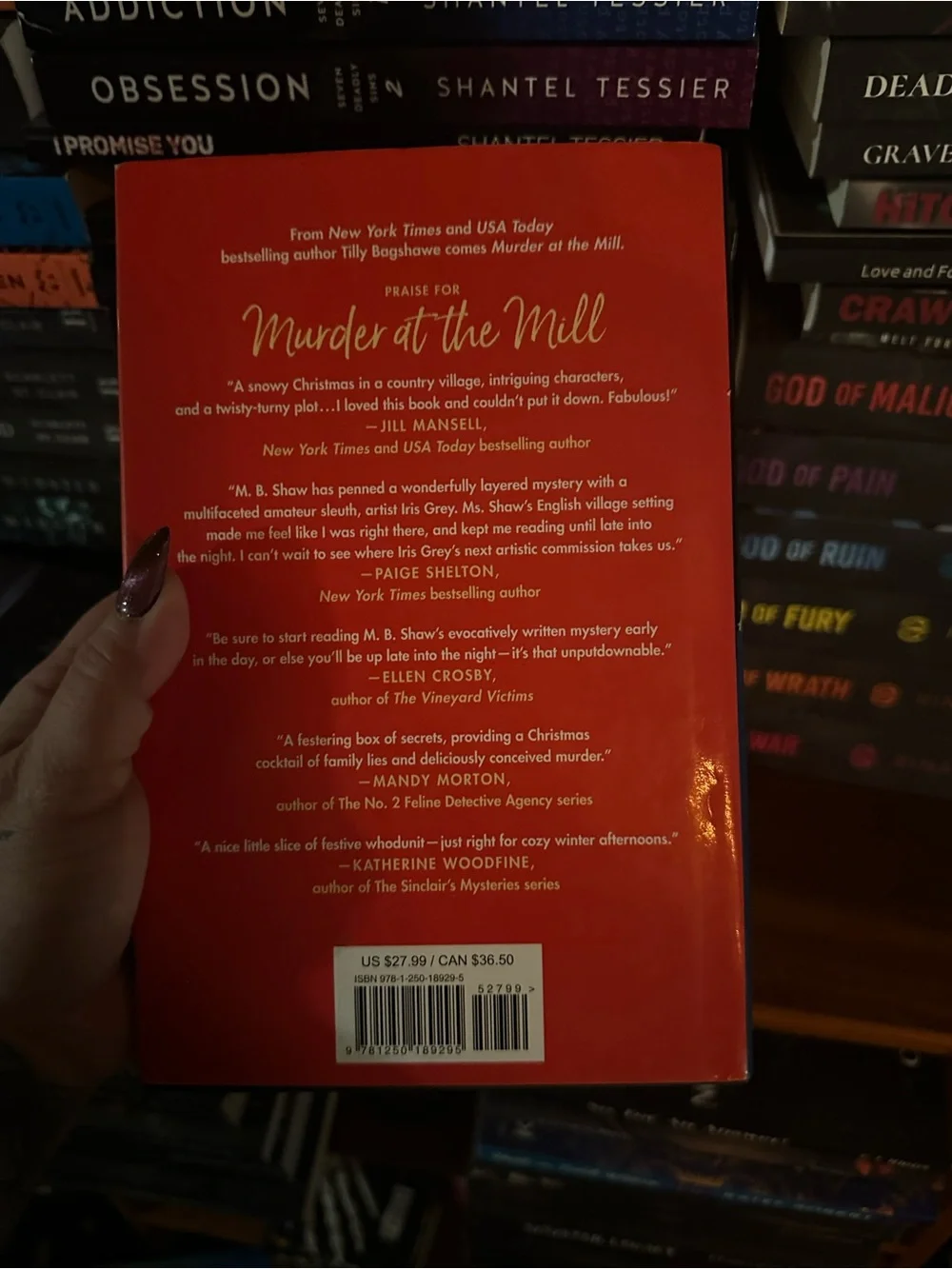 Murder at the Mill by M.B. Shaw - Red & Teal Hardcover